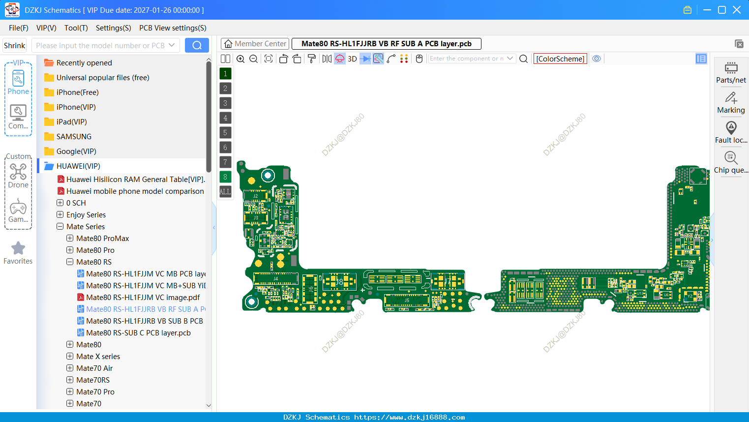HUAWEI Mate80 RS-HL1FJJRB VB RF SUB A PCB Layer
